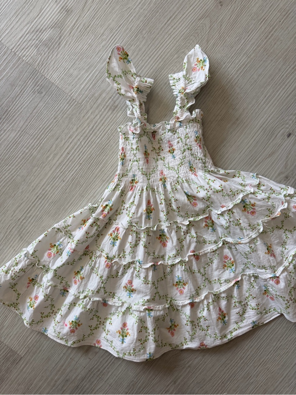 Girls hill house White Floral Ruffle Sundress